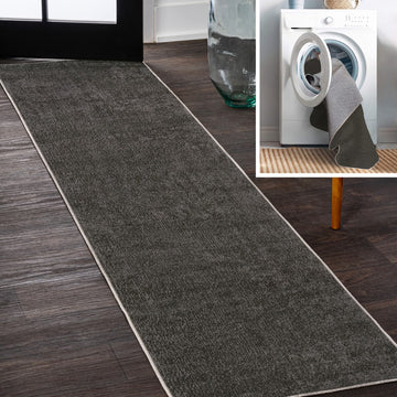 Twyla Classic Solid Low-Pile Machine-Washable Area Rug